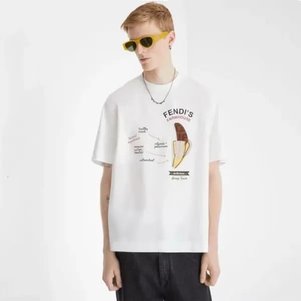 펜디 남성 라운드 반팔 티셔츠 - Fendi Mens Round Tshirt - fec50… - 1