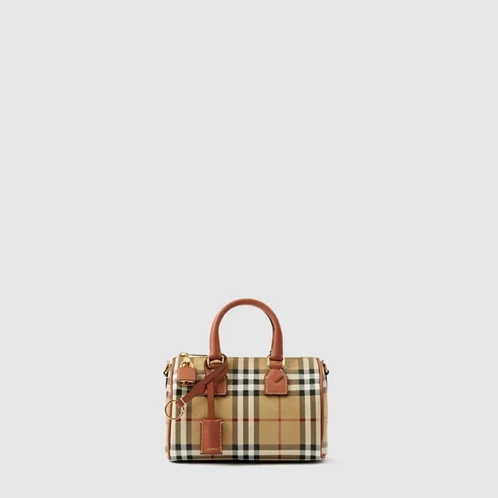 버버리 여성 미니 체크 볼링 백 - Burberry Womens Mini Check Bow… - 1