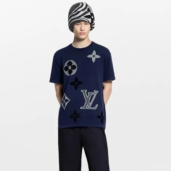 루이비통 남성 피케 코튼 티셔츠 - Louis vuitton Mens Round Tshir… - 1