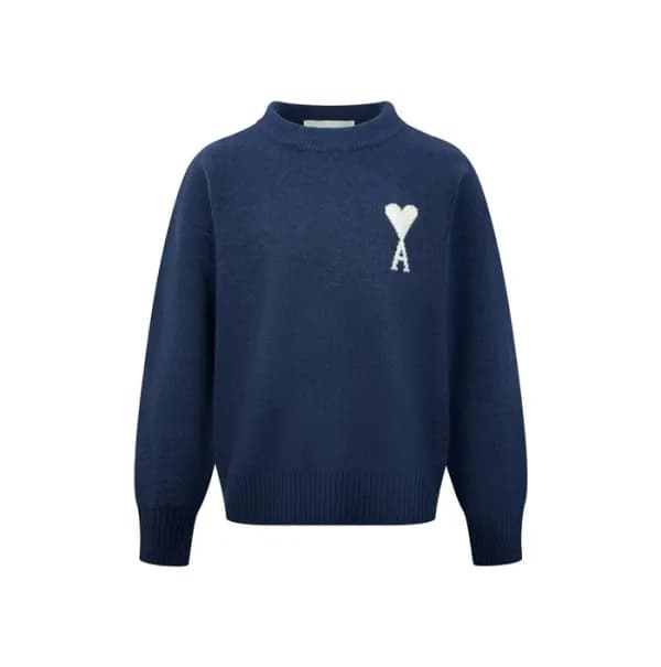 아미 남/녀 라운드 니트 - Ami Unisex Round Knitwear - amc16796x - 1
