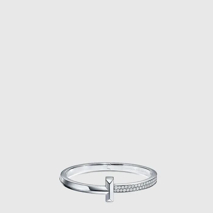 티파니 여성 T1 와이드 다이아몬드 힌지드 브레이슬릿 - Tiffany Womens T1 Wide Diamond Hinged Bracelet - acc9355x - 1