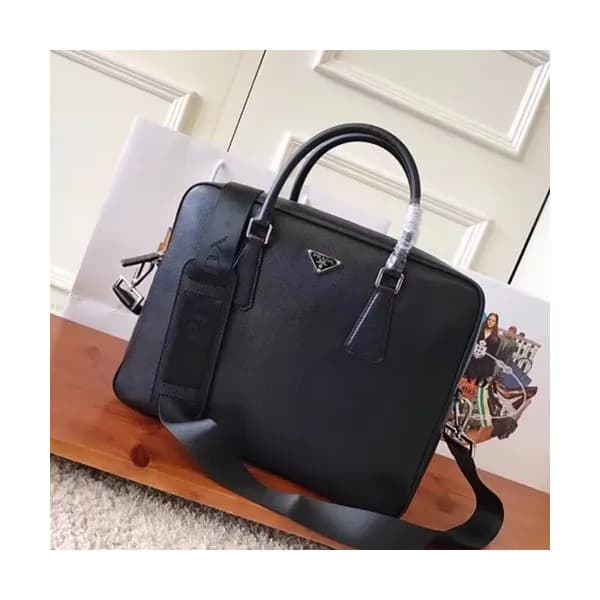 Prada Saffiano Mens Business Bag,36CM - 프라다 사피아노 … - 1