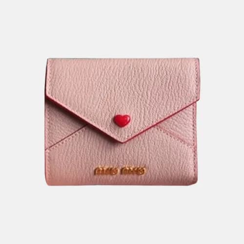 MiuMiu 2018 Madras Leather Wallet Love 5MH014 - 미우… - 1