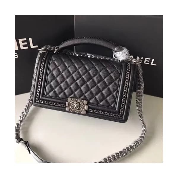 Chanel Leboy Leather Chain Tote Shoulder Bag ,25CM… - 1