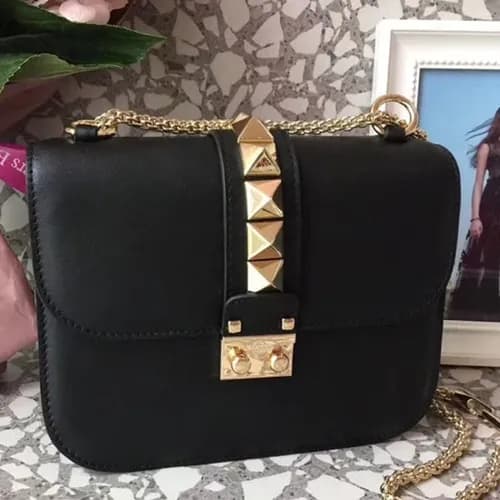 Valentino Rockstud Leather Cross Bag,21CM - 발렌티노 락… - 1