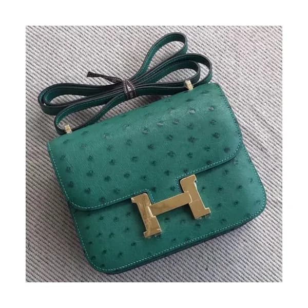 Hermes Constance Ostrich Leather Shoulder Bag,23cm… - 1