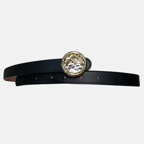 Fendi 2019 Ladies Snake Skin "F" Buckle Leather Be… - 1