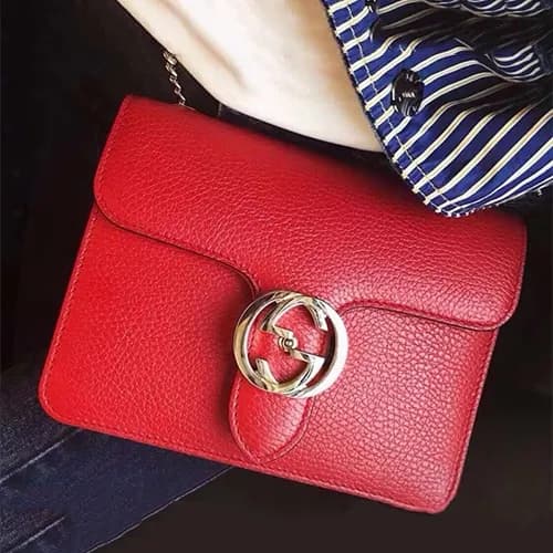 Gucci Interlocking Chain Shoulder Bag,20CM - 구찌 인터… - 1