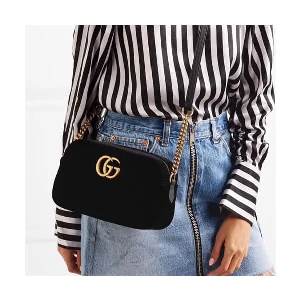 Gucci Marmont Matlase Velvet Camera Shoulder Bag,2… - 1