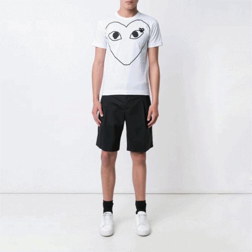 Cdgplay 2019 Mm/Wm Print Heart Cotton Short Sleeve… - 1