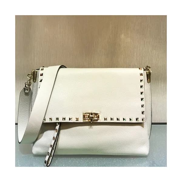 Valentino 2019 Leather Rockstud Shoudler Bag,28CM … - 1