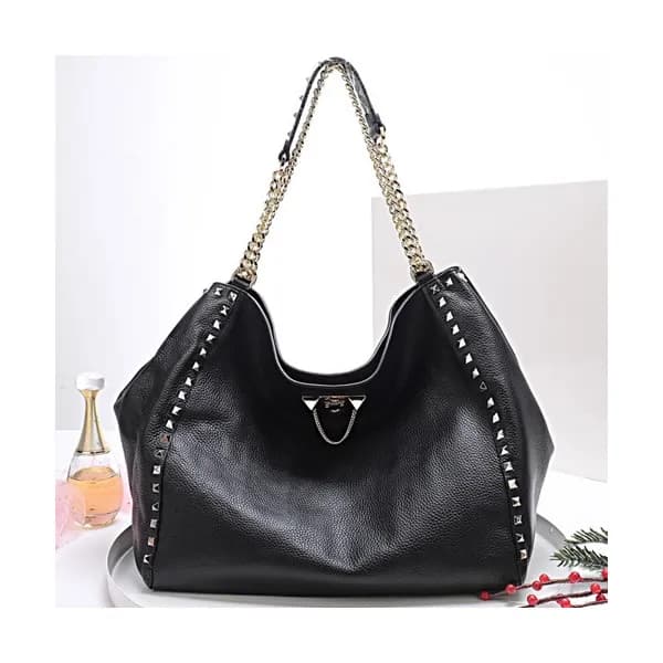 Valentino 2019 Leather Rockstud Tote Shoudler Bag,… - 1