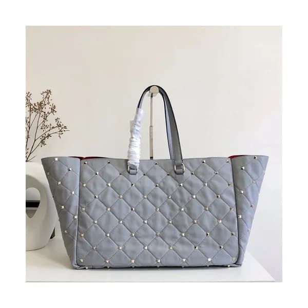 Valentino 2019 Leather Garavani Boomstud Tote Shou… - 1
