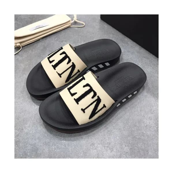 Valentino 2019 Mens Logo Leather Slipper - 발렌티노 남성… - 1