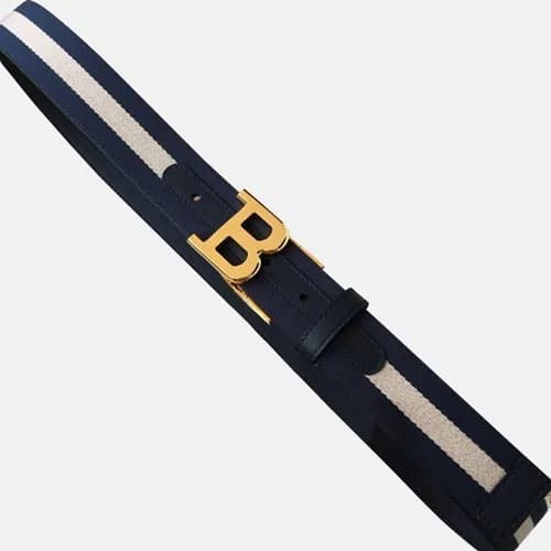 Bally 2019 B Buckle Fabric & Leather Bellt - 발리 20… - 1
