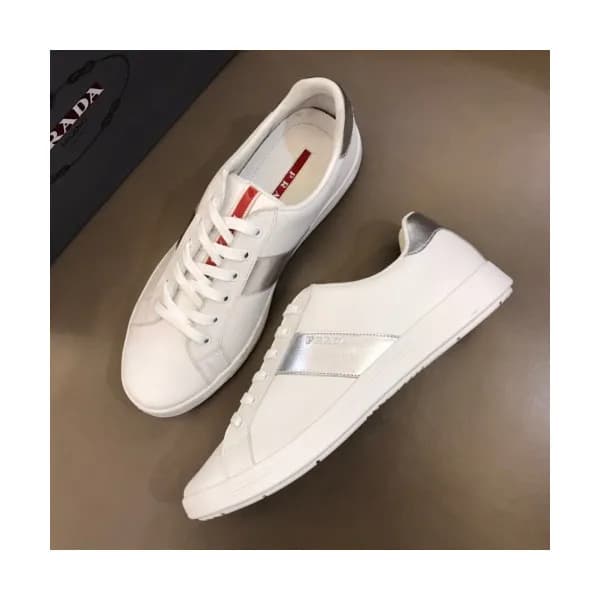Prada 2019 Mens Business Logo Leather Sneakers - 프… - 1