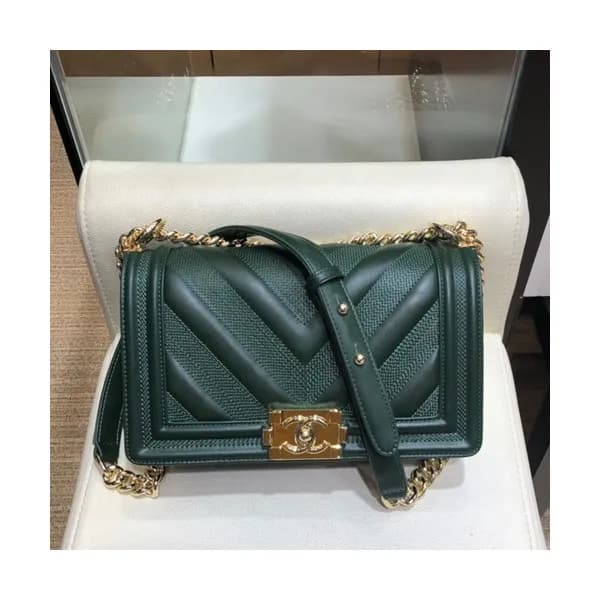 Chanel 2019 Leboy Leather Chain Shoulder Bag ,25cm… - 1