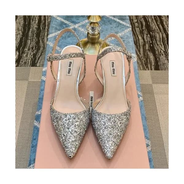 Miumiu 2019 Ladies Leather Middle-heel Slingback -… - 1
