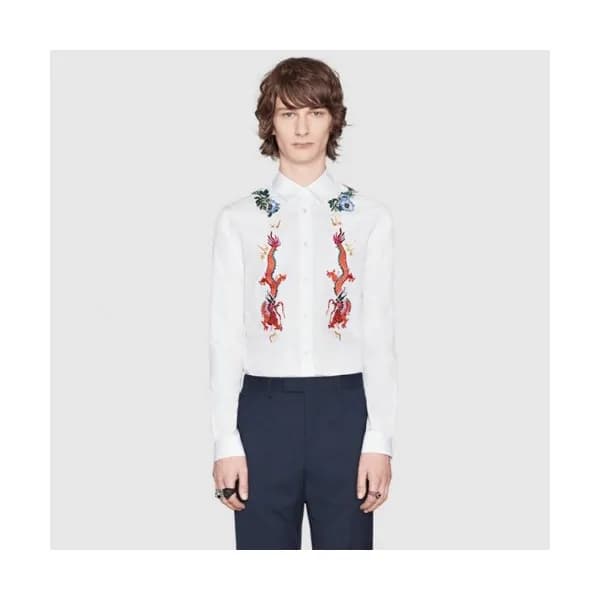 Gucci 2019 Mens Logo Slim Fit Cotton shirt - 구찌 20… - 1