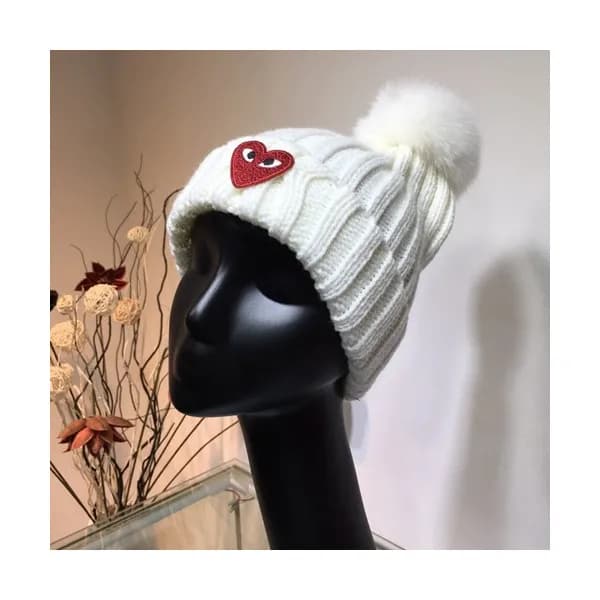 Cdgplay 2019 Ladies Knit & Fox Fur Cap - 꼼데가르송 201… - 1