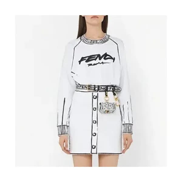 [펜디]Fendi 2020 Womens Logo Crew-neck Cotton Tshirt… - 1