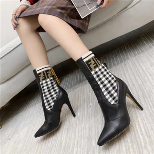 Fendi 2020 Women's Leather High Heel Ankle Boo… - 1