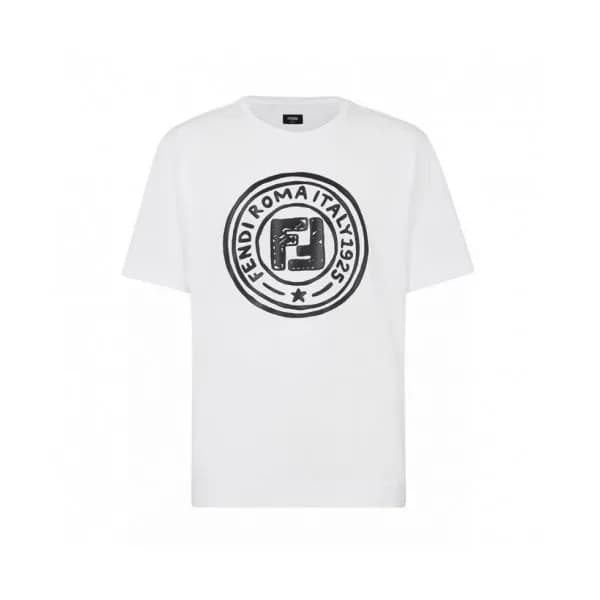 Fendi 2021 Mens Logo Casual Short Sleeved Tshirts … - 1