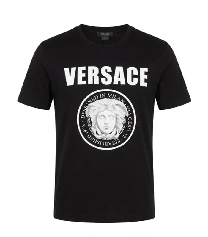 베르사체 남성 크루넥 블랙 반팔티 - Mens Black Tshirts - ver0839x - 1