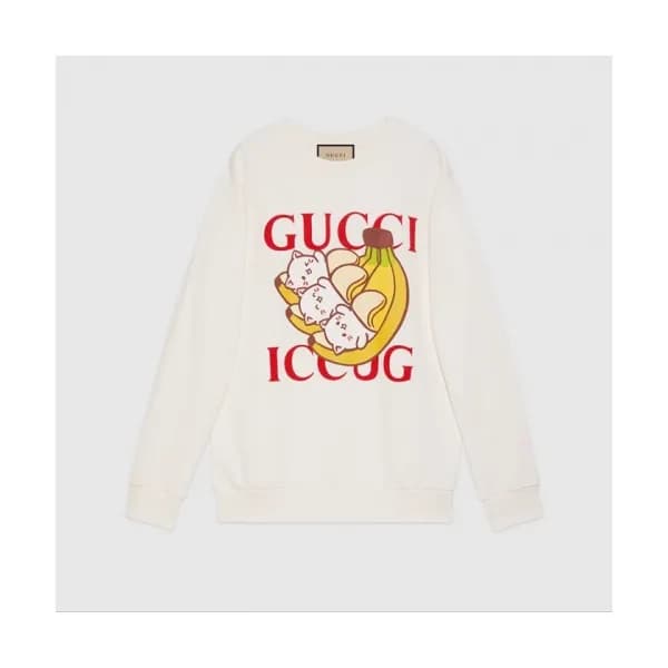 Gucci Womens Logo Crew-neck Cotton Tshirts Ivory… - 1