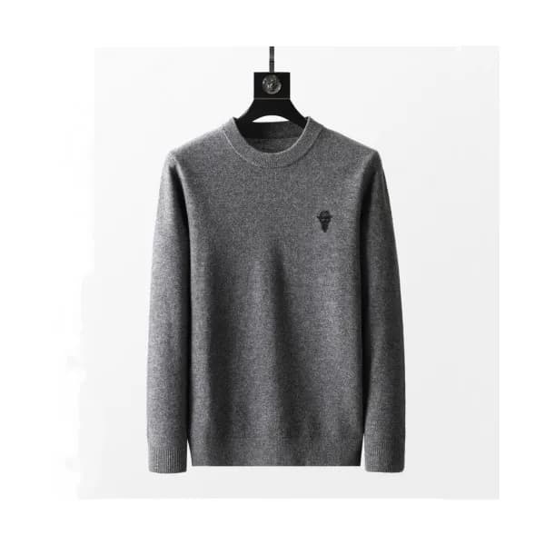 Fendi Mens Logo Crew-neck Sweaters Gray - 펜디 2021… - 1