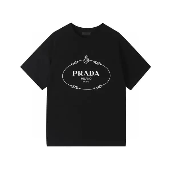 프라다 남성 크루넥 블랙 반팔티 - Mens Black Tshirts - Pra02602x - 1