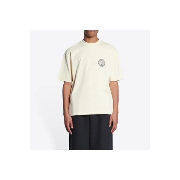 발렌시아가 남성 크루넥 아이보리 반팔티 - Mens Ivory Tshirts - bal01… - 1