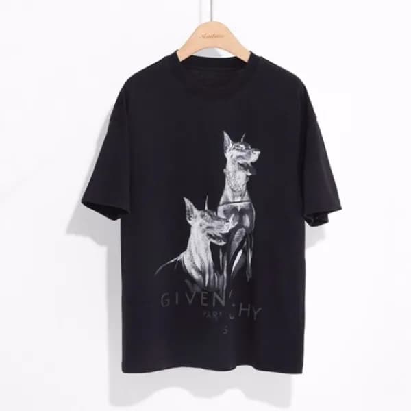 지방시 남성 크루넥 블랙 반팔티 - Mens Black Tshirts - giv0660x - 1