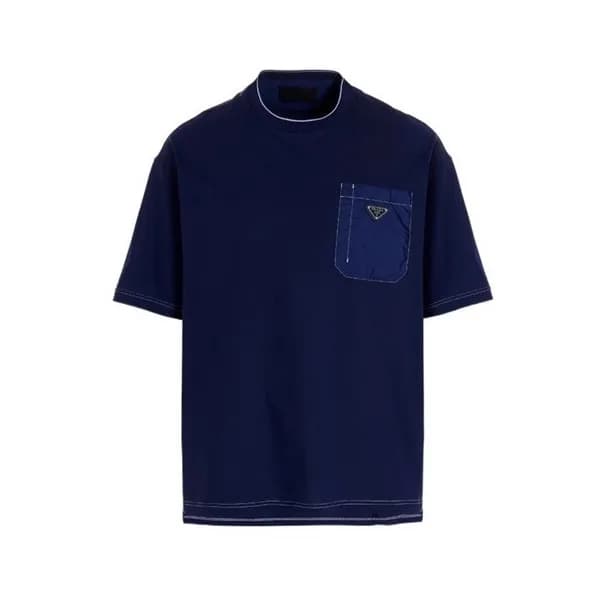 프라다 남성 블랙 크루넥 반팔티 - Mens Black Tshirts - Pra02664x - 1