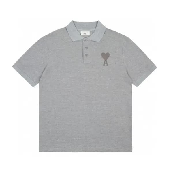 아미 남성 그레이 폴로 반팔티 - Mens Gray Tshirts - ami0297x - 1