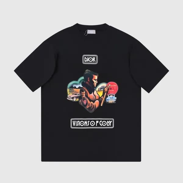 디올 남성 블랙 크루넥 반팔티 - Mens Black Tshirts - dio01876x - 1