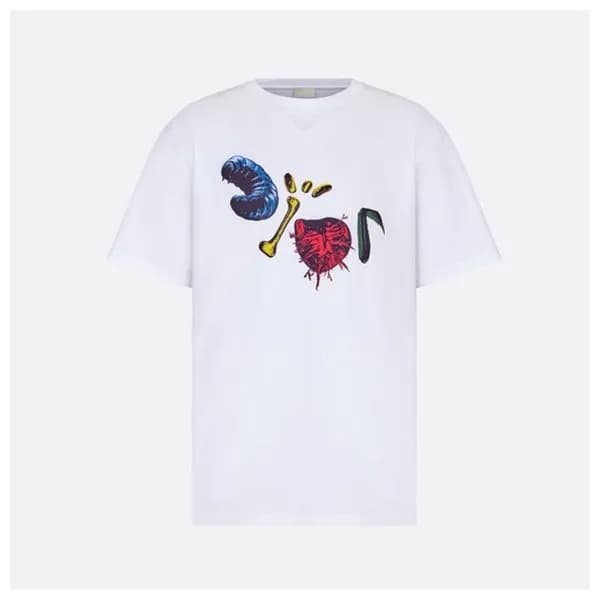 디올 남성 화이트 크루넥 반팔티 - Mens White Tshirts - dio01978x - 1