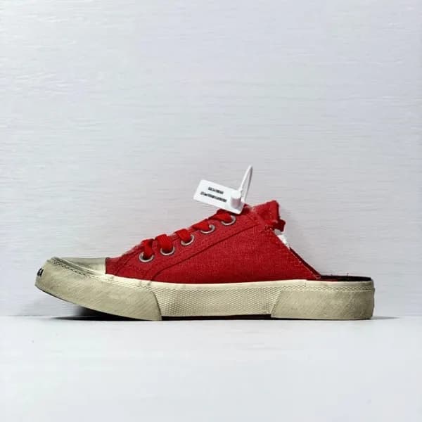 발렌시아가 남/녀 클래식 레드 스니커즈 - Unisex Red Sneakers - bal0… - 1