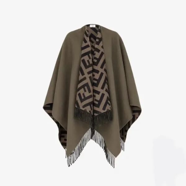 펜디 여성 카키 판쵸 - Fendi Womens Khaki Pancho - fe19x - 1