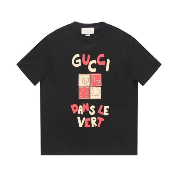 구찌 남/녀 블랙 크루넥 반팔티 - Gucci Unisex Black Short sleev… - 1