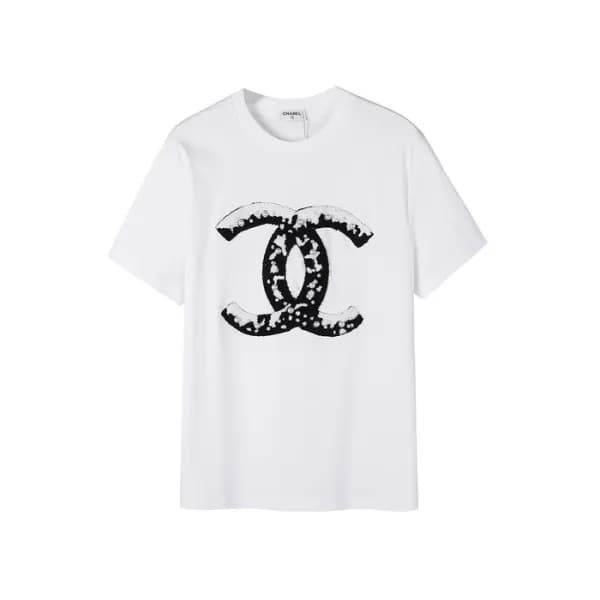 샤넬 여성 크루넥 화이트 반팔티 - Chanel Womens White Tshirts - … - 1