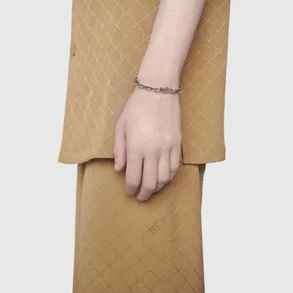 구찌 남성 GG 실버 팔찌 - Gucci Mens Silver Bangle - gu354x - 1