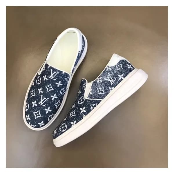루이비통 남성 모던 네이비 로퍼 - Louis vuitton Mens Navy Loafer… - 1