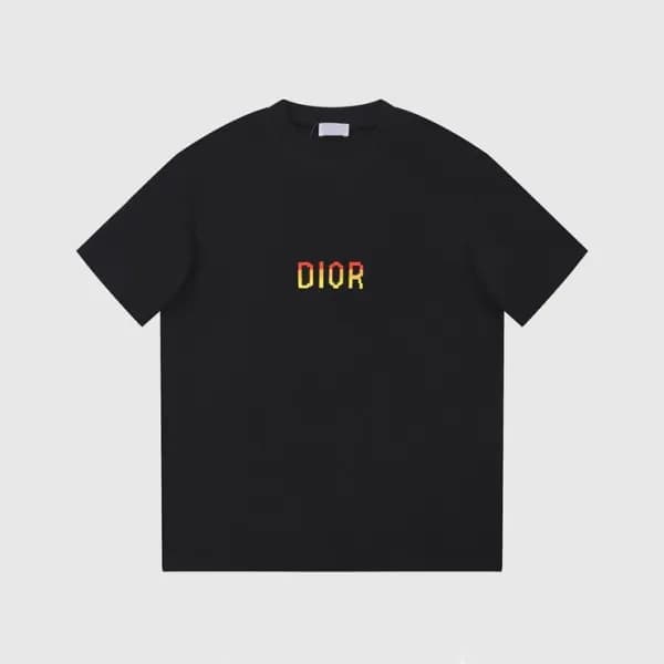 디올 남성 블랙 크루넥 반팔티 - Dior Mens Black Short sleeved T… - 1