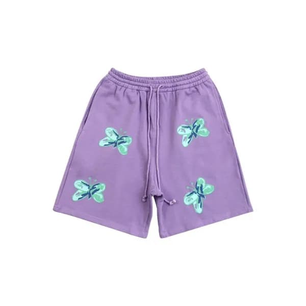 웰던 남/녀 캐쥬얼 퍼플 반바지- Welldone Unisex Purple Half-pan…