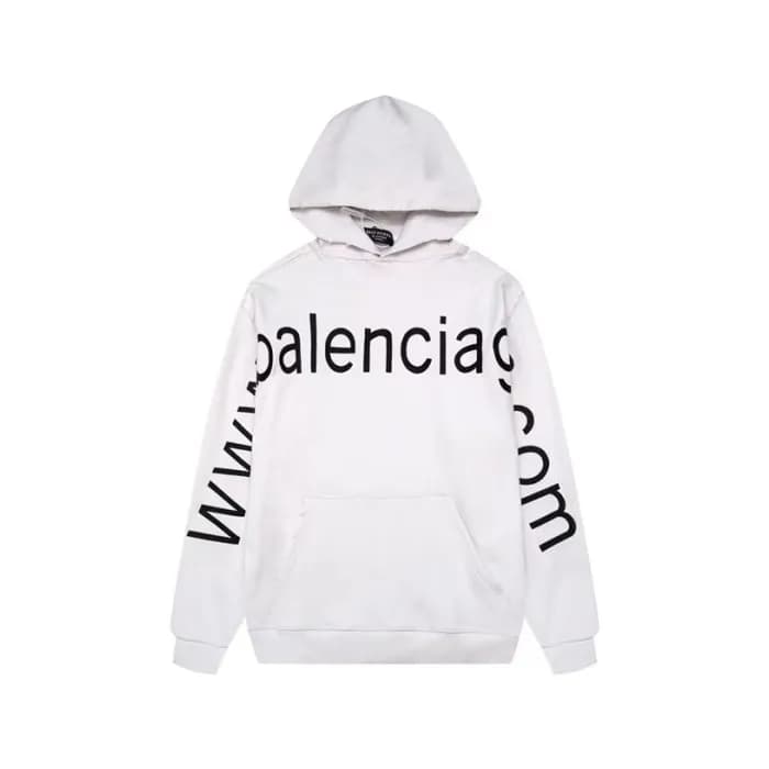 발렌시아가 남성 화이트 후드티 - Balenciaga Mens White Hoodie - … - 1