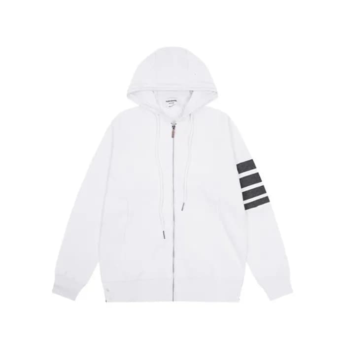 톰브라운 남성 캐쥬얼 화이트 후드티 - Thom Browne Mens White Hoodi… - 1