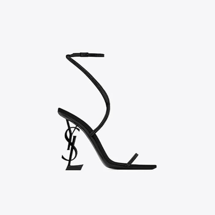 크레이프 여성 새틴 라인스톤 블랙 힐 OPYUM 샌들 【매장-300만원대】 - Saint … - 1