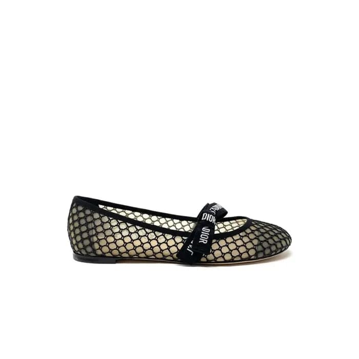 디올 여성 네트 플랫슈즈 【매장-120만원대】 - Dior Womens Black Plat… - 1