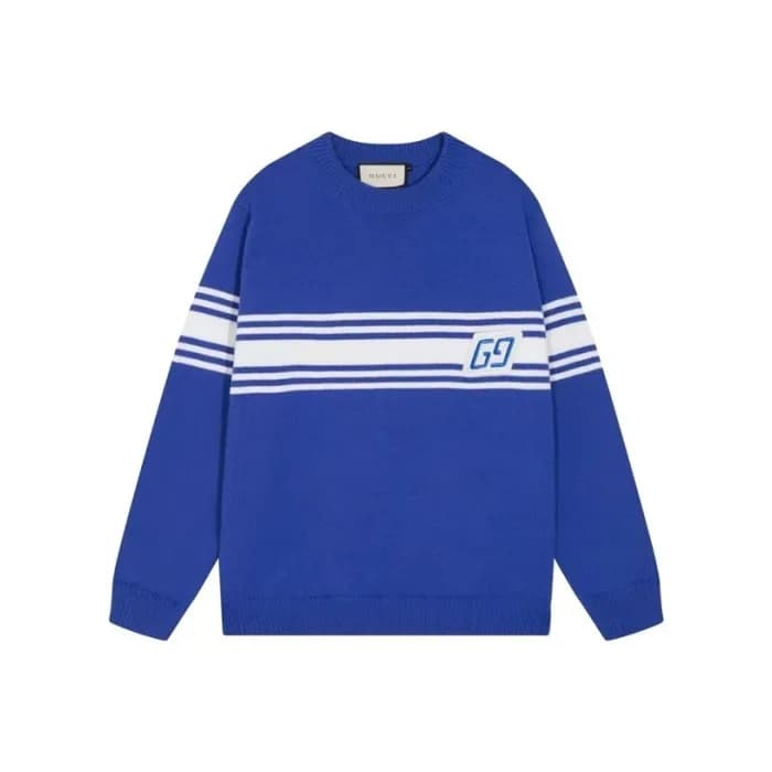 구찌 남성 블루 크루넥 니트 - Gucci Mens Blue Knits- gu1164x - 1